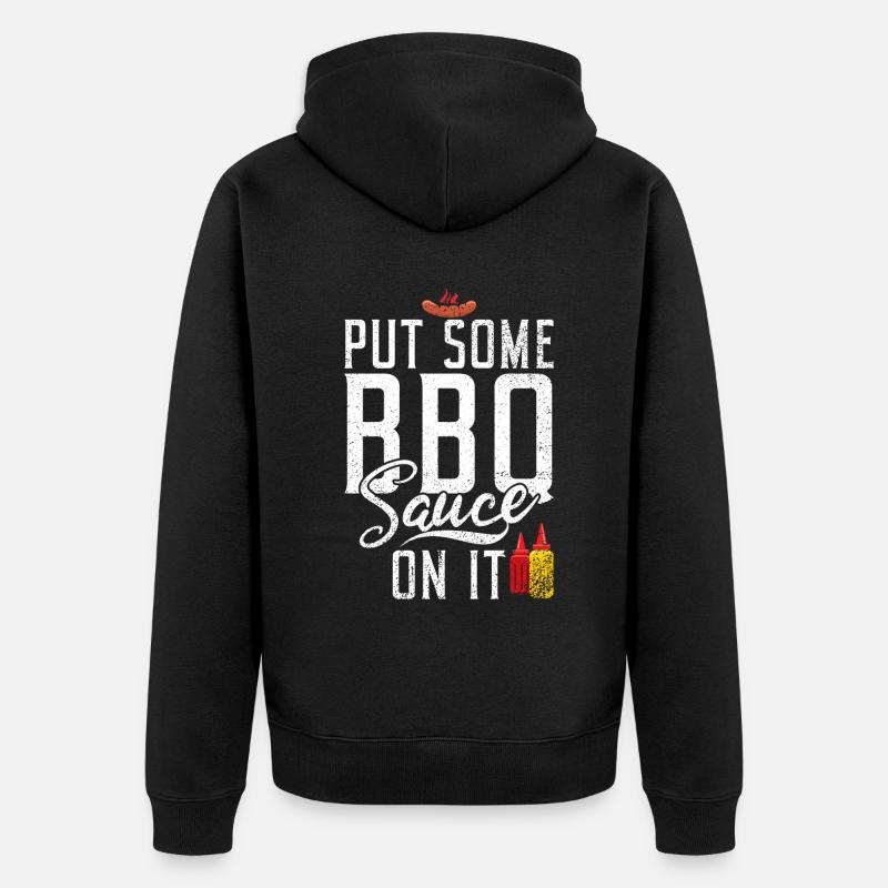 Grill Barbecue Grilling - Unisex Premium Bio Zip Hoodie - Schwarz