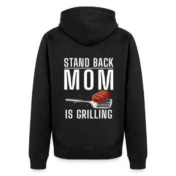 Grill Barbecue Grilling - Unisex Premium Bio Zip Hoodie - Schwarz - Hinten - Nico (187cm)