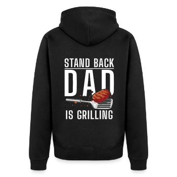 Grillades Barbecue Grillades - Veste à capuche bio Premium Unisexe - noir - Dos - Nico (187cm)