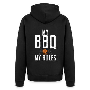 Grill Barbecue Grilling - Unisex Premium Bio Zip Hoodie - Schwarz - Hinten - Nico (187cm)