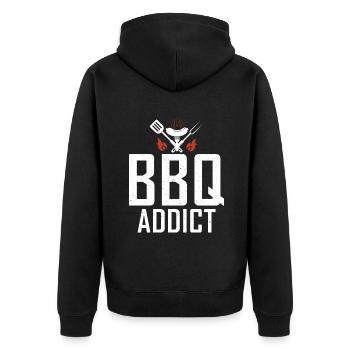 Grill Barbecue Grilling - Unisex Premium Bio Zip Hoodie - Schwarz - Hinten - Nico (187cm)