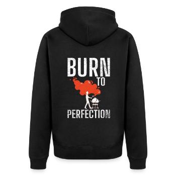 Grill Barbecue Grilling - Unisex Premium Bio Zip Hoodie - Schwarz - Hinten - Nico (187cm)