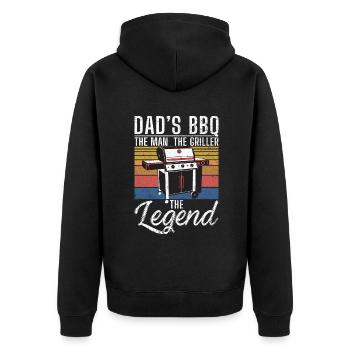 Grillades Barbecue Grillades - Veste à capuche bio Premium Unisexe - noir - Dos - Nico (187cm)