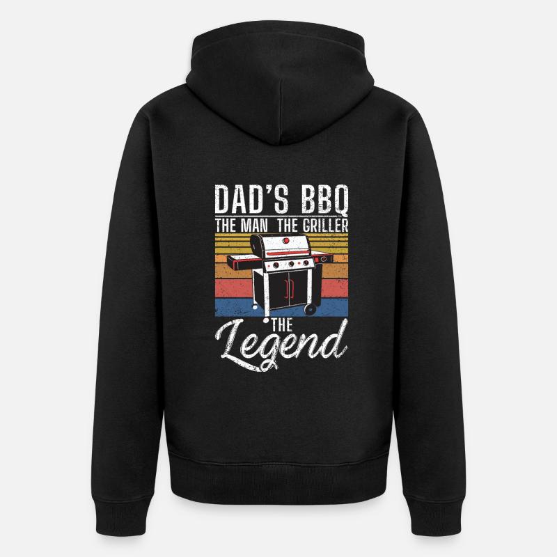 Grillades Barbecue Grillades - Veste à capuche bio Premium Unisexe - noir