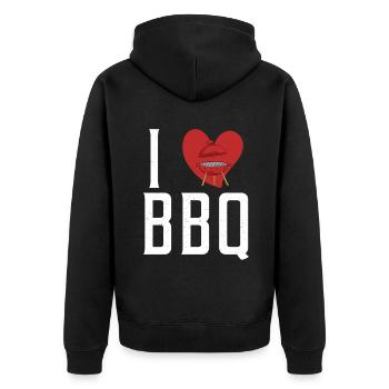 Grillades Barbecue Grillades - Veste à capuche bio Premium Unisexe - noir - Dos - Nico (187cm)