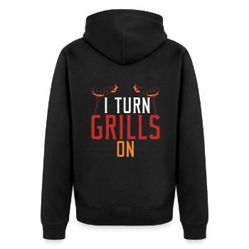 Grillades Barbecue Grillades - Veste à capuche bio Premium Unisexe - noir - Dos - Nico (187cm)