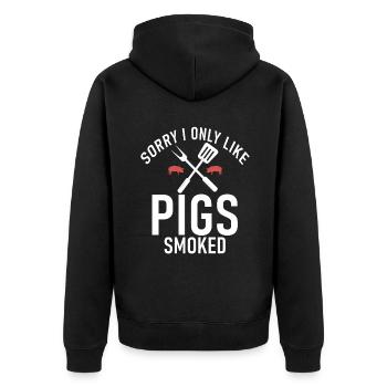 Grill Barbecue Grilling - Unisex Premium Bio Zip Hoodie - Schwarz - Hinten - Nico (187cm)