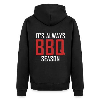 Grill Barbecue Grilling - Unisex Premium Bio Zip Hoodie - Schwarz - Hinten - Nico (187cm)