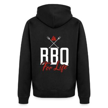 Grillades Barbecue Grillades - Veste à capuche bio Premium Unisexe - noir - Dos - Nico (187cm)