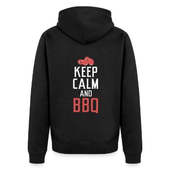 Grill Barbecue Grilling - Unisex Premium Bio Zip Hoodie - Schwarz - Hinten - Nico (187cm)