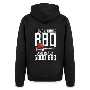 Grill Barbecue Grilling - Unisex Premium Bio Zip Hoodie - Schwarz - Hinten - Nico (187cm)