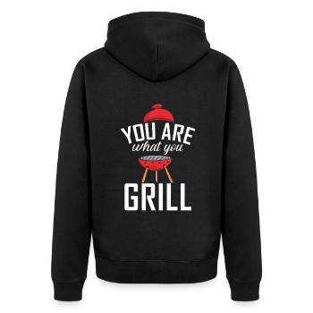 Grill Barbecue Grilling - Unisex Premium Bio Zip Hoodie - Schwarz - Hinten - Nico (187cm)