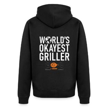 Grillades Barbecue Grillades - Veste à capuche bio Premium Unisexe - noir - Dos - Nico (187cm)