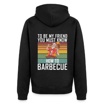 Grill Barbecue Grilling - Unisex Premium Bio Zip Hoodie - Schwarz - Hinten - Nico (187cm)