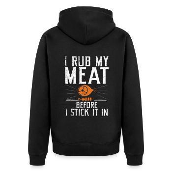 Grill Barbecue Grilling - Unisex Premium Bio Zip Hoodie - Schwarz - Hinten - Nico (187cm)