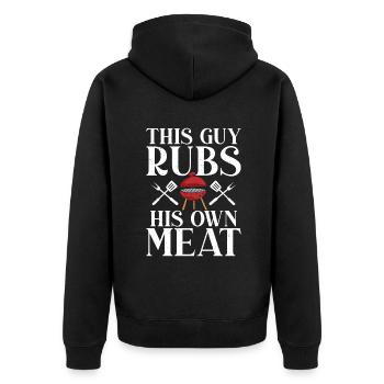 Grill Barbecue Grilling - Unisex Premium Bio Zip Hoodie - Schwarz - Hinten - Nico (187cm)