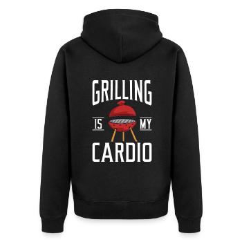 Grillades Barbecue Grillades - Veste à capuche bio Premium Unisexe - noir - Dos - Nico (187cm)