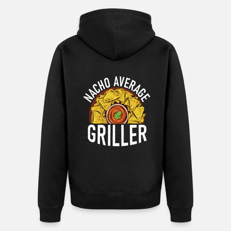 Grill Barbecue Grilling - Unisex Premium Bio Zip Hoodie - Schwarz