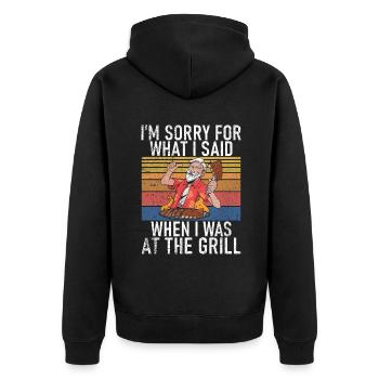 Grill Barbecue Grilling - Unisex Premium Bio Zip Hoodie - Schwarz - Hinten - Nico (187cm)