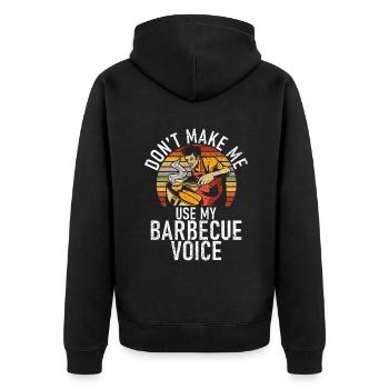 Grillades Barbecue Grillades - Veste à capuche bio Premium Unisexe - noir - Dos - Nico (187cm)