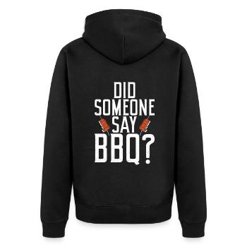 Grill Barbecue Grilling - Unisex Premium Bio Zip Hoodie - Schwarz - Hinten - Nico (187cm)
