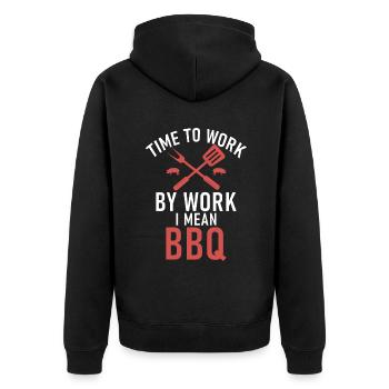 Grill Barbecue Grilling - Unisex Premium Bio Zip Hoodie - Schwarz - Hinten - Nico (187cm)