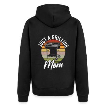 Grill Barbecue Grilling - Unisex Premium Bio Zip Hoodie - Schwarz - Hinten - Nico (187cm)