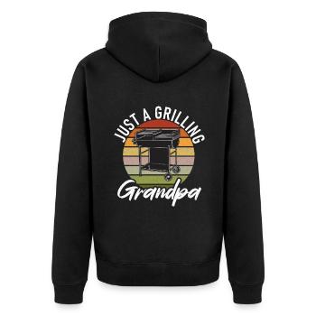 Grill Barbecue Grilling - Unisex Premium Bio Zip Hoodie - Schwarz - Hinten - Nico (187cm)