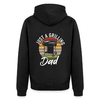 Grill Barbecue Grilling - Unisex Premium Bio Zip Hoodie - Schwarz - Hinten - Nico (187cm)