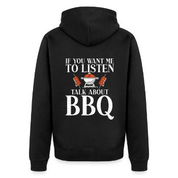Grill Barbecue Grilling - Unisex Premium Bio Zip Hoodie - Schwarz - Hinten - Nico (187cm)