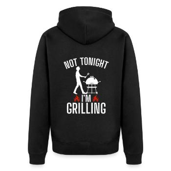 Grillades Barbecue Grillades - Veste à capuche bio Premium Unisexe - noir - Dos - Nico (187cm)
