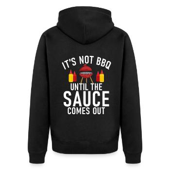 Grill Barbecue Grilling - Unisex Premium Bio Zip Hoodie - Schwarz - Hinten - Nico (187cm)