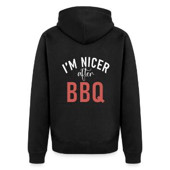 Grill Barbecue Grilling - Unisex Premium Bio Zip Hoodie - Schwarz - Hinten - Nico (187cm)