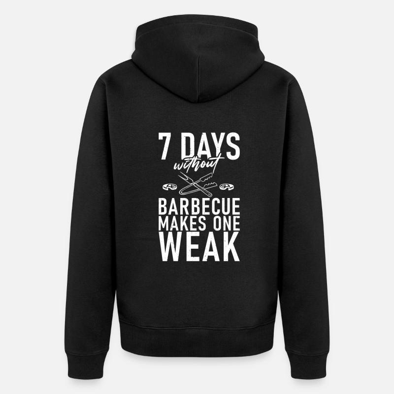 Grill Barbecue Grilling - Unisex Premium Bio Zip Hoodie - Schwarz