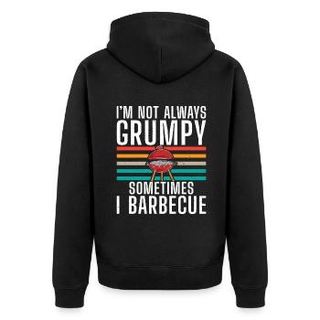 Grill Barbecue Grilling - Unisex Premium Bio Zip Hoodie - Schwarz - Hinten - Nico (187cm)