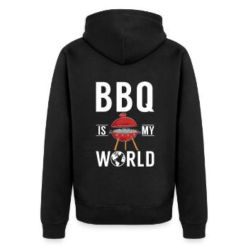 Grill Barbecue Grilling - Unisex Premium Bio Zip Hoodie - Schwarz - Hinten - Nico (187cm)