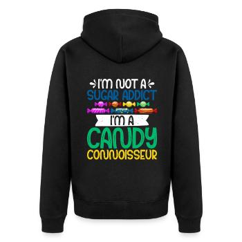 Candy Gift - Unisex Premium Organic Zip Hoodie - black - Back - Nico (187cm)