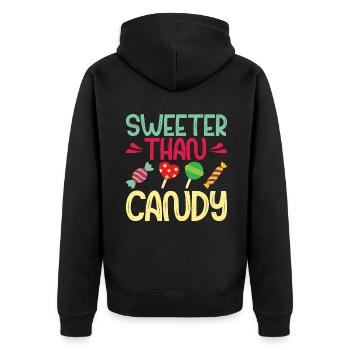 Candy Gift - Unisex Premium Organic Zip Hoodie - black - Back - Nico (187cm)