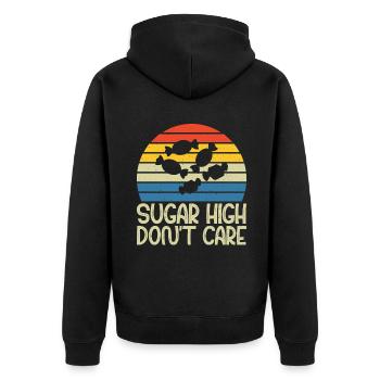Candy Gift - Unisex Premium Organic Zip Hoodie - black - Back - Nico (187cm)