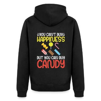 Candy Gift - Unisex Premium Organic Zip Hoodie - black - Back - Nico (187cm)
