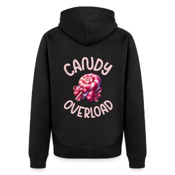 Candy Gift - Unisex Premium Organic Zip Hoodie - black - Back - Nico (187cm)