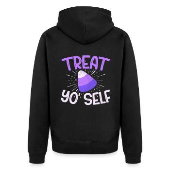 Candy Gift - Unisex Premium Organic Zip Hoodie - black - Back - Nico (187cm)
