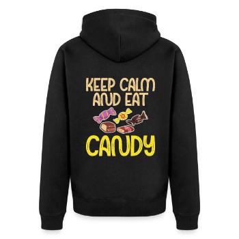 Candy Gift - Unisex Premium Organic Zip Hoodie - black - Back - Nico (187cm)
