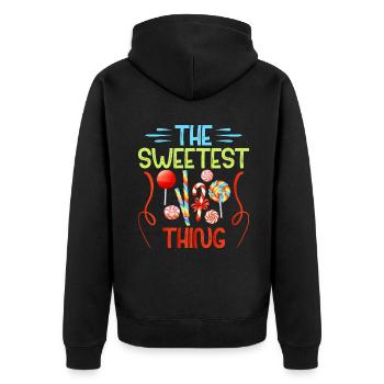 Candy Gift - Unisex Premium Organic Zip Hoodie - black - Back - Nico (187cm)