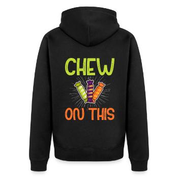Candy Gift - Unisex Premium Organic Zip Hoodie - black - Back - Nico (187cm)