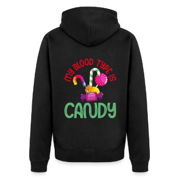 Candy Gift - Unisex Premium Organic Zip Hoodie - black - Back - Nico (187cm)