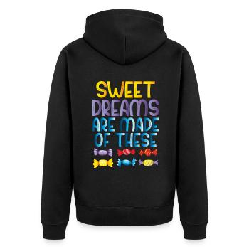 Candy Gift - Unisex Premium Organic Zip Hoodie - black - Back - Nico (187cm)