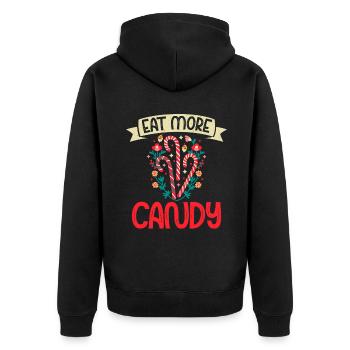 Candy Gift - Unisex Premium Organic Zip Hoodie - black - Back - Nico (187cm)