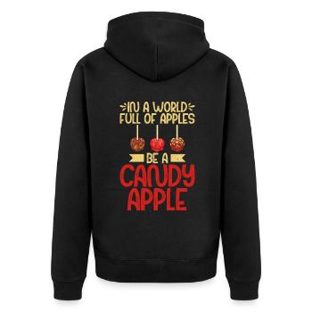 Candy Gift - Unisex Premium Organic Zip Hoodie - black - Back - Nico (187cm)