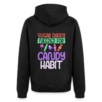 Candy Gift - Unisex Premium Organic Zip Hoodie - black - Back - Nico (187cm)